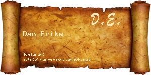 Dan Erika névjegykártya